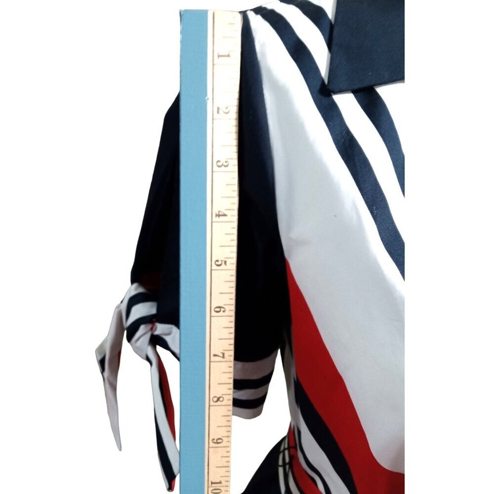 NWT Venus Blue & Red and White wrap dress cut out sleeves Sz 2 - Picture 10 of 16